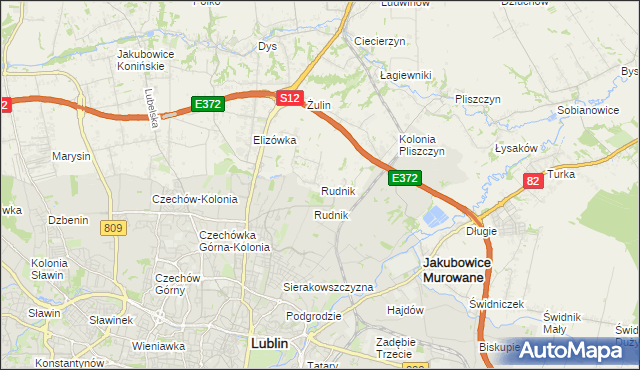 mapa Rudnik gmina Wólka, Rudnik gmina Wólka na mapie Targeo