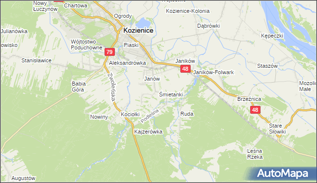 mapa Śmietanki, Śmietanki na mapie Targeo