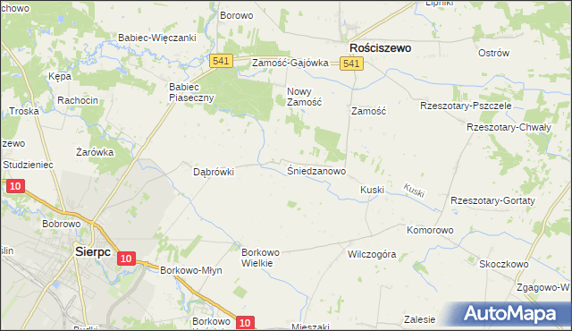 mapa Śniedzanowo, Śniedzanowo na mapie Targeo