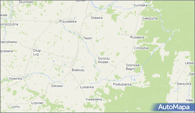 mapa Soroczy Mostek, Soroczy Mostek na mapie Targeo