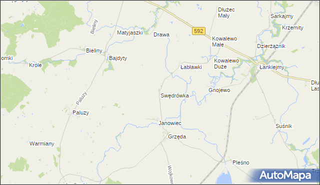 mapa Swędrówka, Swędrówka na mapie Targeo