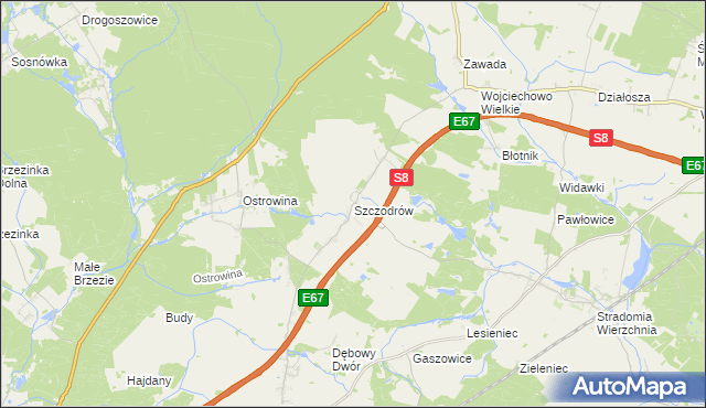 mapa Szczodrów, Szczodrów na mapie Targeo