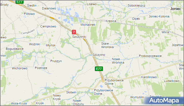 mapa Szczytno gmina Załuski, Szczytno gmina Załuski na mapie Targeo