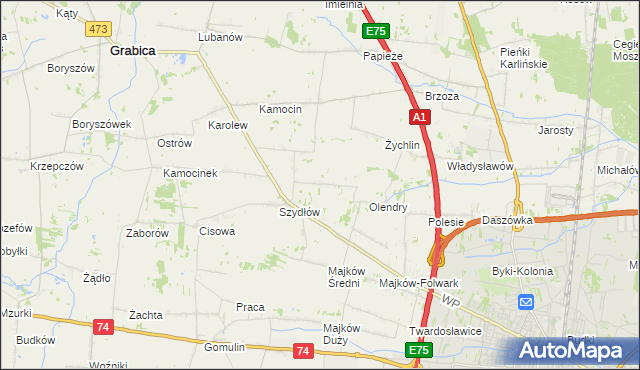 mapa Szydłów-Kolonia, Szydłów-Kolonia na mapie Targeo