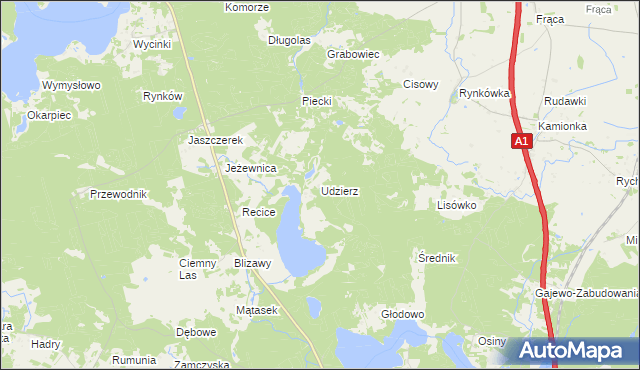 mapa Udzierz, Udzierz na mapie Targeo