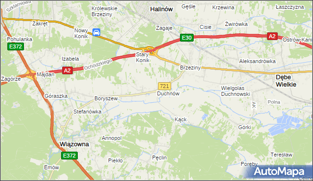 mapa Duchnów, Duchnów na mapie Targeo