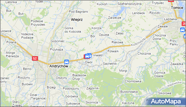 mapa Inwałd, Inwałd na mapie Targeo