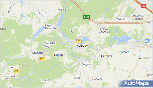 mapa Kolbudy, Kolbudy na mapie Targeo