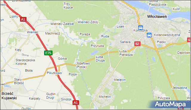 mapa Łuba Druga, Łuba Druga na mapie Targeo