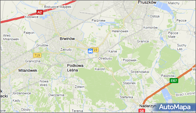 mapa Otrębusy, Otrębusy na mapie Targeo