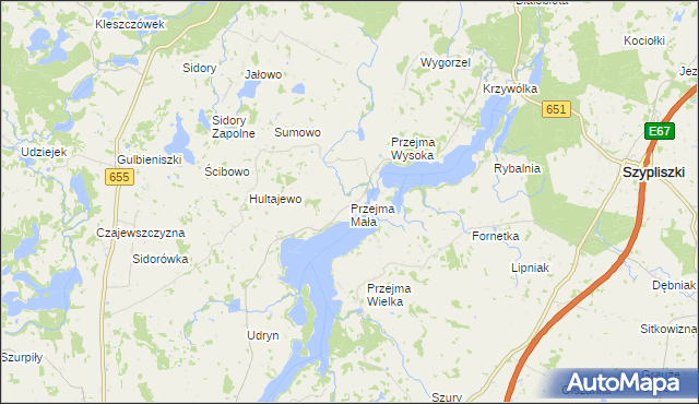 mapa Przejma Mała, Przejma Mała na mapie Targeo