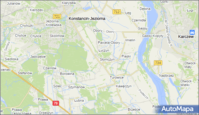 mapa Słomczyn gmina Konstancin-Jeziorna, Słomczyn gmina Konstancin-Jeziorna na mapie Targeo