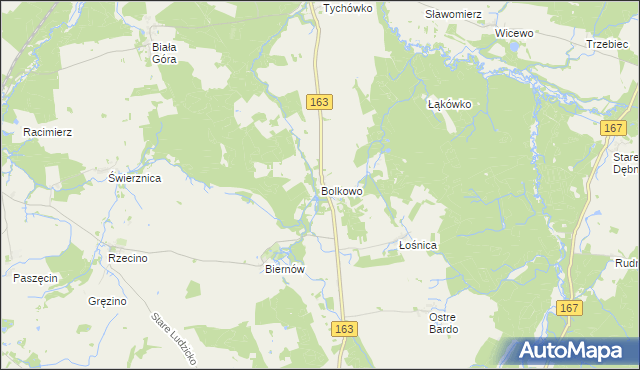mapa Bolkowo gmina Połczyn-Zdrój, Bolkowo gmina Połczyn-Zdrój na mapie Targeo