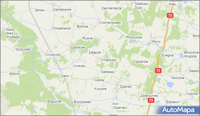 mapa Chrabków, Chrabków na mapie Targeo