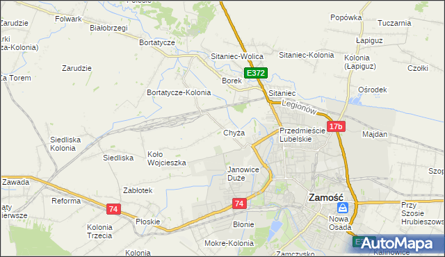 mapa Chyża, Chyża na mapie Targeo