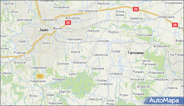 mapa Czeluśnica, Czeluśnica na mapie Targeo