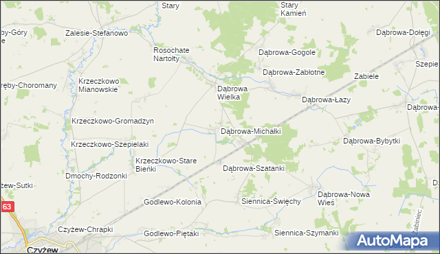 mapa Dąbrowa-Michałki, Dąbrowa-Michałki na mapie Targeo