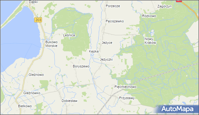 mapa Jeżyczki, Jeżyczki na mapie Targeo