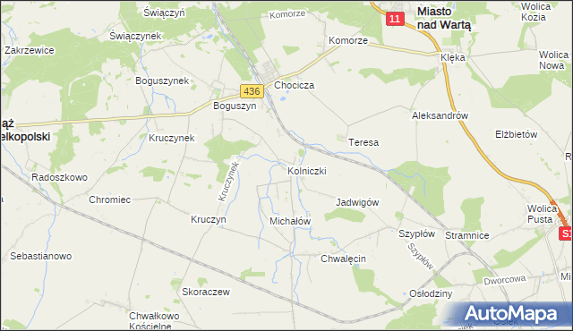 mapa Kolniczki, Kolniczki na mapie Targeo