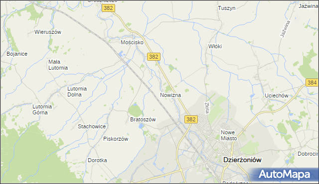 mapa Nowizna gmina Dzierżoniów, Nowizna gmina Dzierżoniów na mapie Targeo