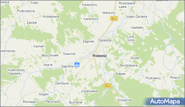 mapa Rossosz powiat bialski, Rossosz powiat bialski na mapie Targeo