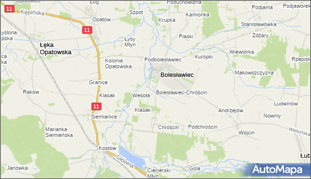 mapa Bolesławiec-Chróścin, Bolesławiec-Chróścin na mapie Targeo