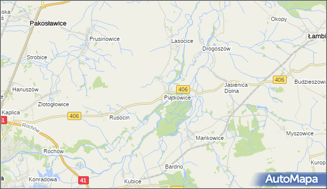 mapa Piątkowice, Piątkowice na mapie Targeo