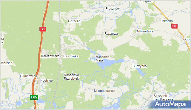 mapa Raszowa Mała, Raszowa Mała na mapie Targeo