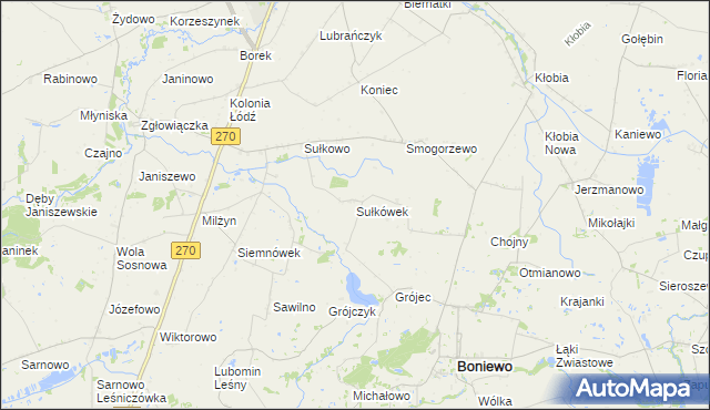 mapa Sułkówek, Sułkówek na mapie Targeo