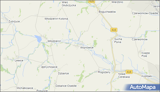 mapa Wojnowice gmina Kietrz, Wojnowice gmina Kietrz na mapie Targeo
