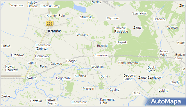 mapa Chmielnik gmina Kramsk, Chmielnik gmina Kramsk na mapie Targeo