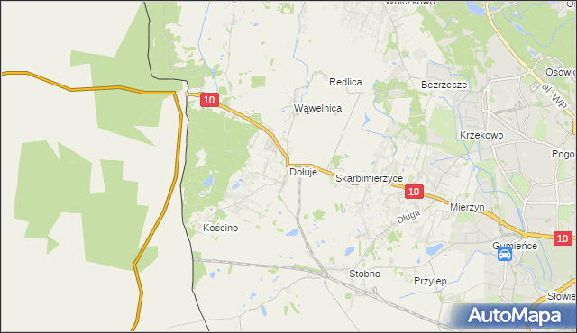 mapa Dołuje, Dołuje na mapie Targeo