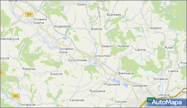 mapa Gorzuchów, Gorzuchów na mapie Targeo