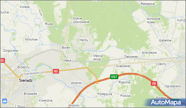 mapa Męcka Wola, Męcka Wola na mapie Targeo