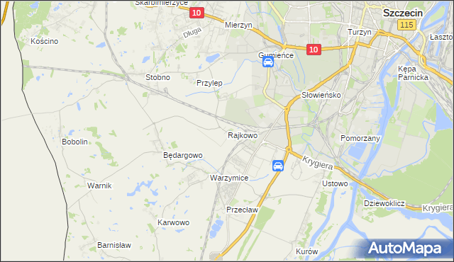 mapa Rajkowo, Rajkowo na mapie Targeo