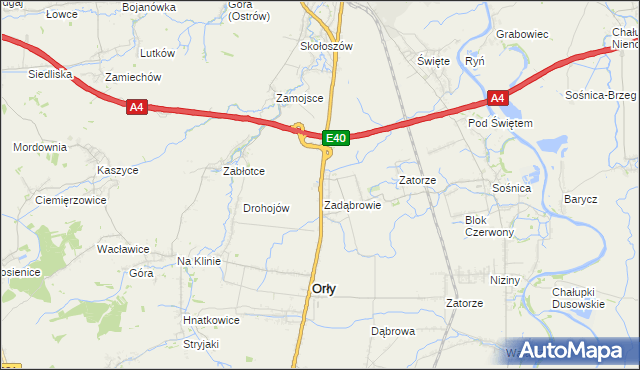 mapa Zadąbrowie gmina Radymno, Zadąbrowie gmina Radymno na mapie Targeo