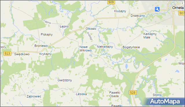 mapa Podągi, Podągi na mapie Targeo