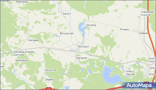 mapa Boryszyn, Boryszyn na mapie Targeo