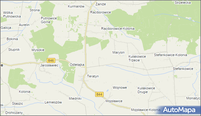 mapa Teratyn-Kolonia, Teratyn-Kolonia na mapie Targeo