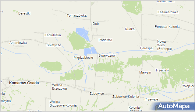 mapa Tuczapy gmina Komarów-Osada, Tuczapy gmina Komarów-Osada na mapie Targeo