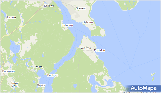 mapa Wierzba gmina Ruciane-Nida, Wierzba gmina Ruciane-Nida na mapie Targeo