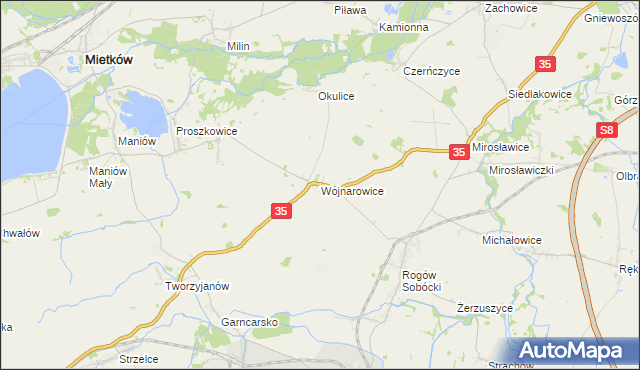 mapa Wojnarowice, Wojnarowice na mapie Targeo