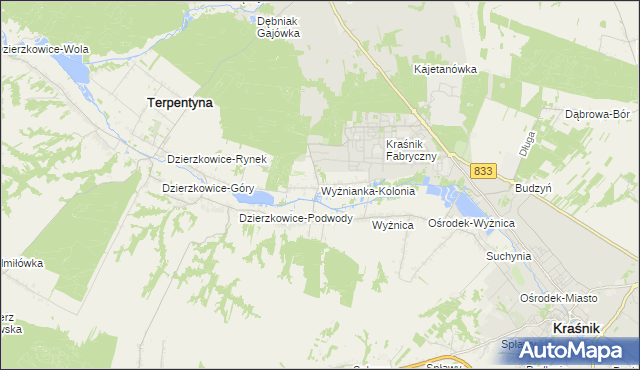 mapa Wyżnianka-Kolonia, Wyżnianka-Kolonia na mapie Targeo