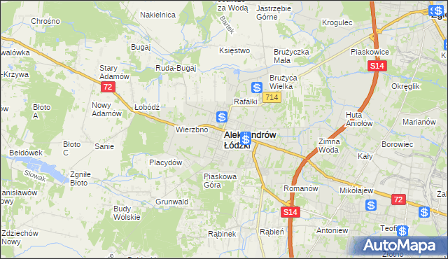 mapa Aleksandrów Łódzki, Aleksandrów Łódzki na mapie Targeo