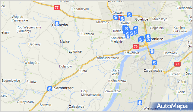 mapa Andruszkowice, Andruszkowice na mapie Targeo