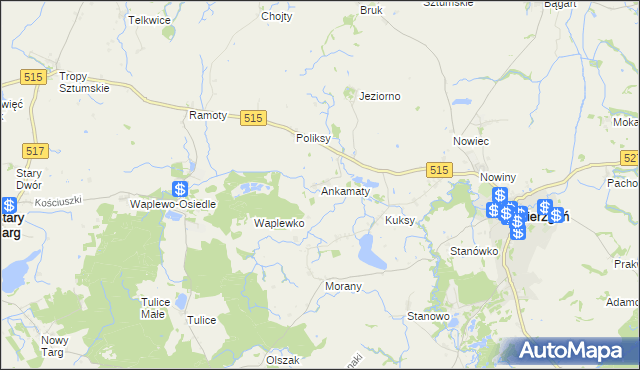 mapa Ankamaty, Ankamaty na mapie Targeo