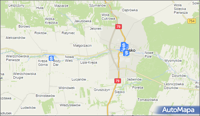 mapa Babilon gmina Lipsko, Babilon gmina Lipsko na mapie Targeo