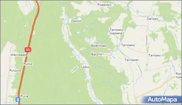 mapa Bącznik, Bącznik na mapie Targeo