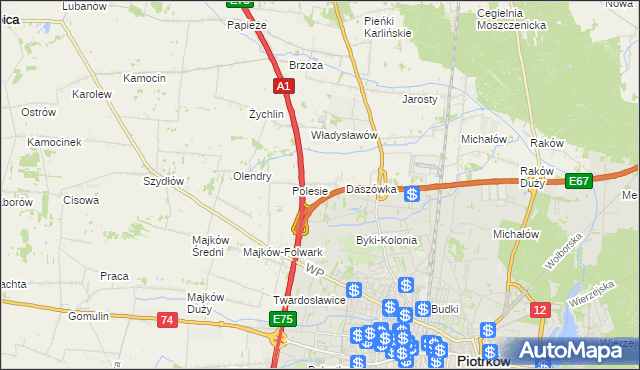 mapa Bąkowiec gmina Grabica, Bąkowiec gmina Grabica na mapie Targeo