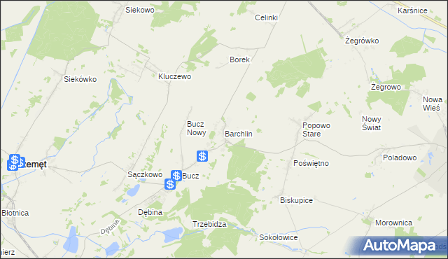 mapa Barchlin, Barchlin na mapie Targeo